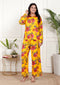 Yellow Floral  Shirt Style Co-ord Set